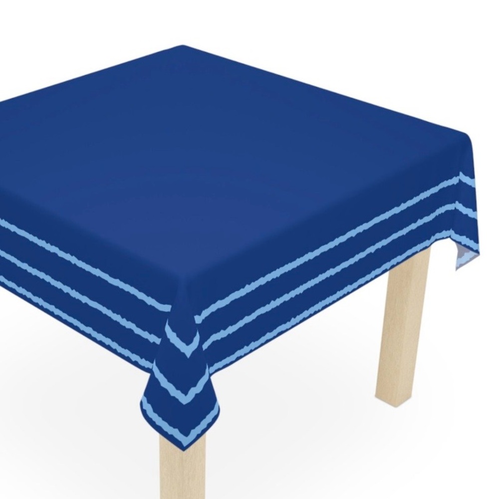 Table Cloth dark blue with light blue frame 55 inches x 55 inches NWO…